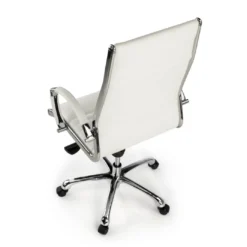 Sillón de dirección Virginia, marco cromado, piel natural