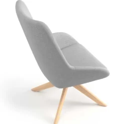 Sillón de Espera Capri, respaldo Alto, base giratoria madera