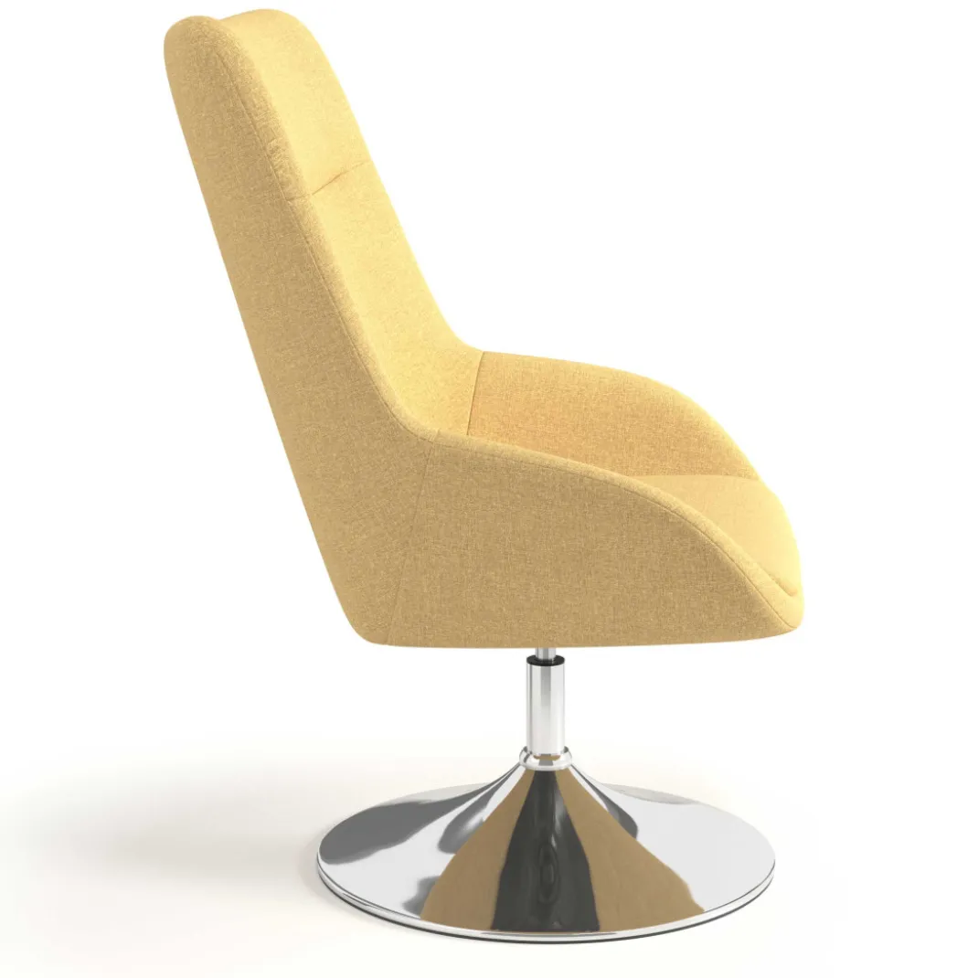 Sillón de Espera Capri, respaldo Alto, base giratoria metal