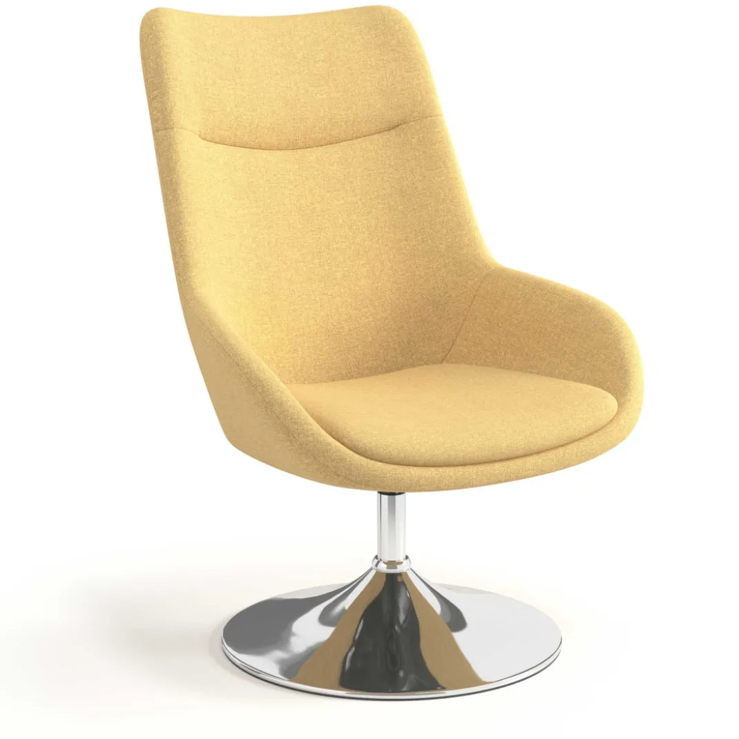 Sillón de Espera Capri, respaldo Alto, base giratoria metal