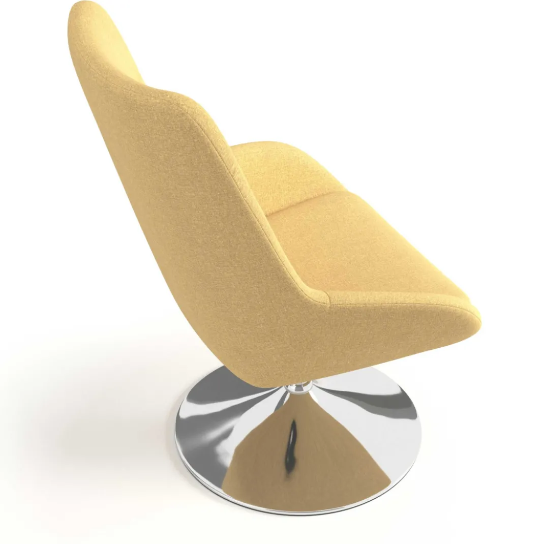 Sillón de Espera Capri, respaldo Alto, base giratoria metal