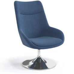 Sillón de Espera Capri, respaldo Alto, base giratoria metal