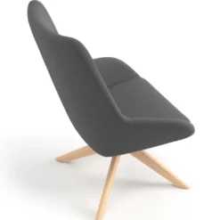 Sillón de Espera Capri, respaldo Alto, base giratoria madera
