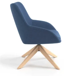 Sillón de Espera Capri, respaldo Medio, base giratoria madera