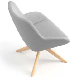 Sillón de Espera Capri, respaldo Medio, base giratoria madera