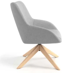 Sillón de Espera Capri, respaldo Medio, base giratoria madera
