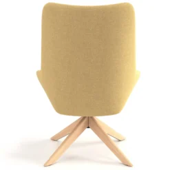 Sillón de Espera Capri, respaldo Alto, base giratoria madera