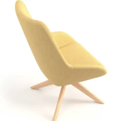Sillón de Espera Capri, respaldo Alto, base giratoria madera