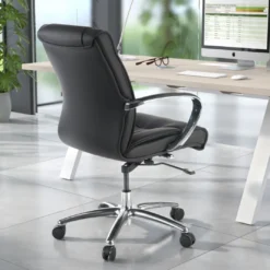 Sillón de oficina Bahía respaldo bajo Piel natural