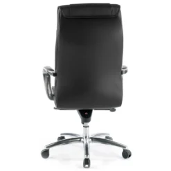 Sillón de oficina Bahia piel natural, brazos de aluminio