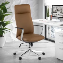 Sillón de Oficina Bristol, brazos aluminio, ecopiel