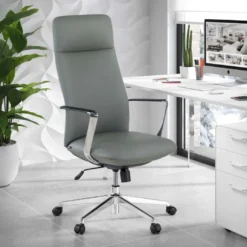 Sillón de Oficina Bristol, brazos aluminio, ecopiel