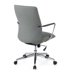 Sillón de Oficina Bristol respaldo bajo, brazos aluminio, ecopiel