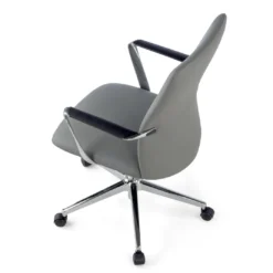 Sillón de Oficina Bristol respaldo bajo, brazos aluminio, ecopiel