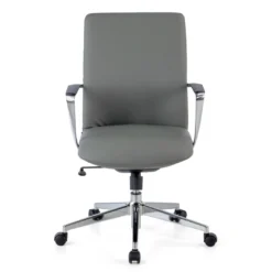 Sillón de Oficina Bristol respaldo bajo, brazos aluminio, ecopiel