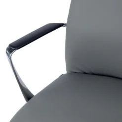 Sillón de Oficina Bristol respaldo bajo, brazos aluminio, ecopiel