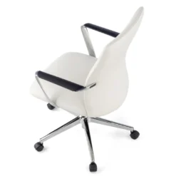 Sillón de Oficina Bristol respaldo bajo, brazos aluminio, ecopiel