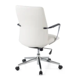 Sillón de Oficina Bristol respaldo bajo, brazos aluminio, ecopiel