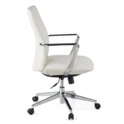 Sillón de Oficina Bristol respaldo bajo, brazos aluminio, ecopiel