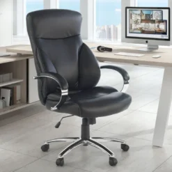 Sillón de oficina City ecopiel negra