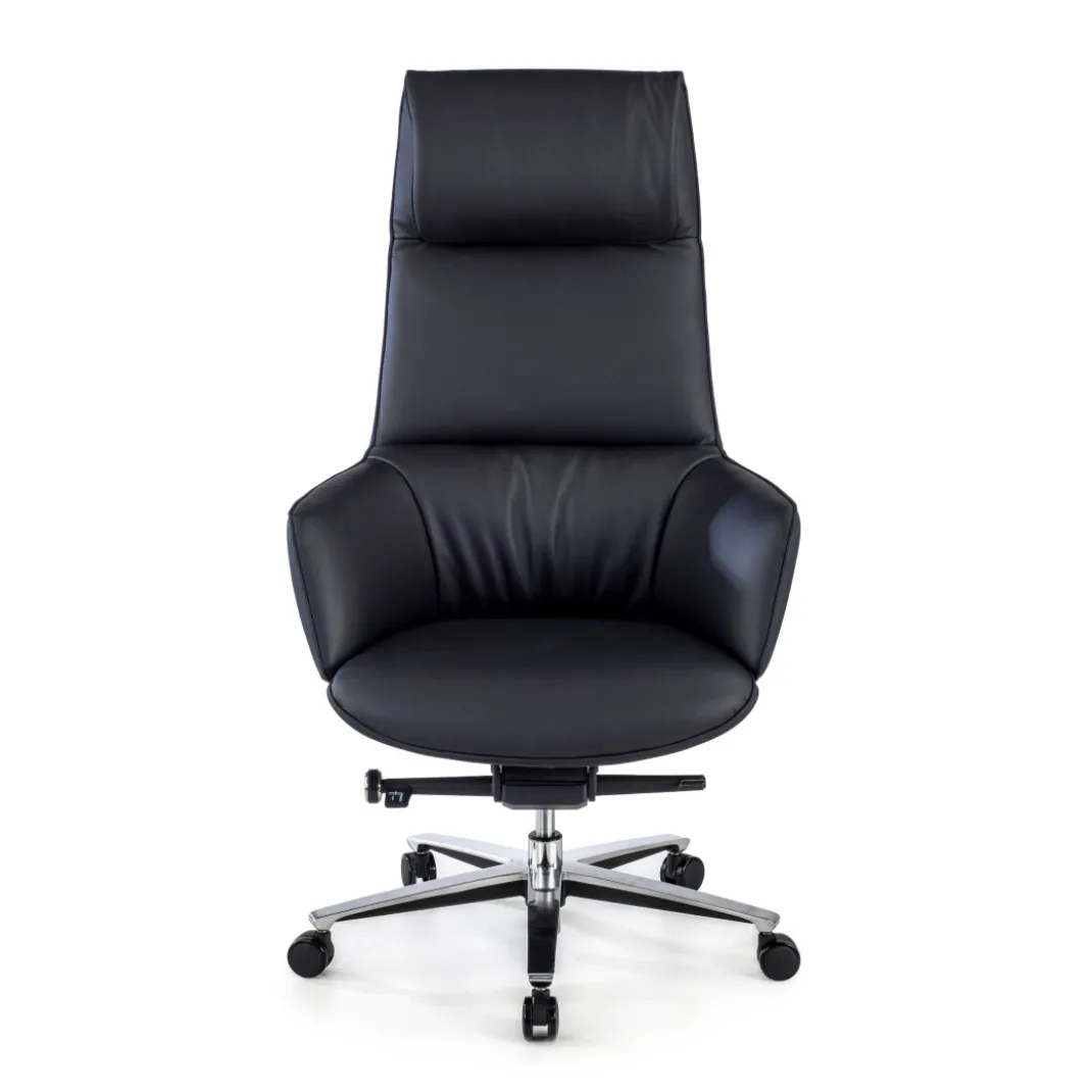 Sillón de oficina dirección President, alta gama, piel natural