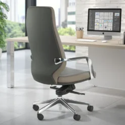 Sillón de oficina ejecutivo Duo, respaldo alto bicolor
