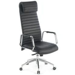 Sillón de oficina Jaguar, base aluminio, Ecopiel