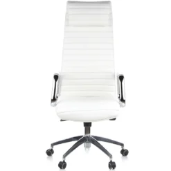 Sillón de oficina Jaguar, base aluminio, piel natural