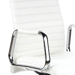 Sillón de oficina Jaguar, base aluminio, piel natural