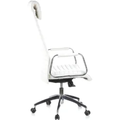 Sillón de oficina Jaguar, base aluminio, piel natural