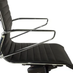 Sillón oficina de Diseño Forli, respaldo alto, piel natural