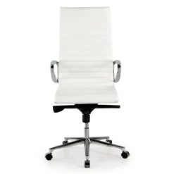 Sillón oficina de Diseño Forli, respaldo alto, piel natural