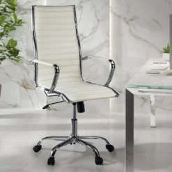 Sillón Oficina de diseño Milano, respaldo alto ecopiel