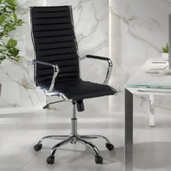 Sillón Oficina de diseño Milano, respaldo alto ecopiel