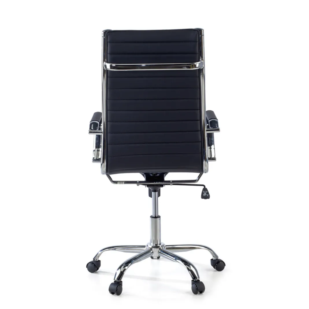Sillón Oficina de diseño Milano, respaldo alto ecopiel