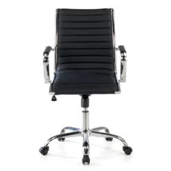 Sillón Oficina de diseño Milano, respaldo bajo ecopiel