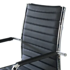 Sillón Oficina de diseño Milano, respaldo bajo ecopiel