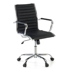 Sillón Oficina de diseño Milano, respaldo bajo ecopiel