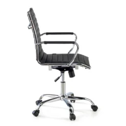 Sillón Oficina de diseño Milano, respaldo bajo ecopiel