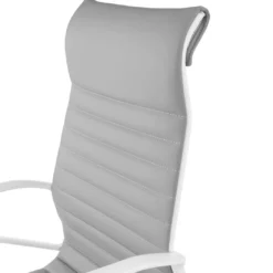 Sillón oficina Diseño Forli, estructura blanca, respaldo alto, ecopiel