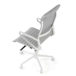Sillón oficina Diseño Forli, estructura blanca, respaldo alto, ecopiel