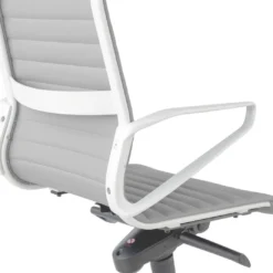 Sillón oficina Diseño Forli, estructura blanca, respaldo alto, ecopiel