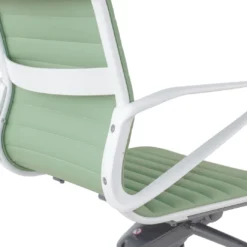 Sillón oficina Diseño Forli, estructura blanca, respaldo bajo, ecopiel