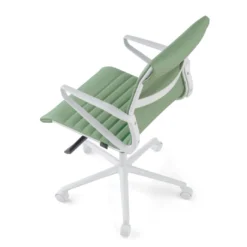 Sillón oficina Diseño Forli, estructura blanca, respaldo bajo, ecopiel