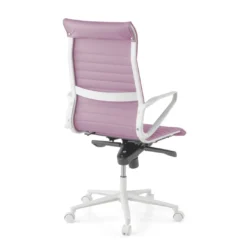 Sillón oficina Diseño Forli, estructura blanca, respaldo alto, ecopiel