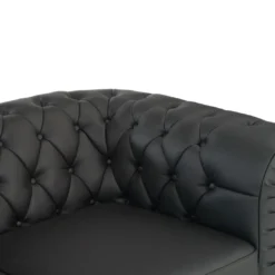 Sofa capitoné de recepción Chesterfield 2 plazas negro