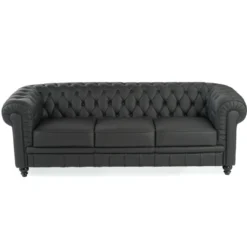 Sofa capitoné de recepción Chesterfield 3 plaza negro