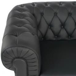 Sofa capitoné de recepción Chesterfield 3 plaza negro
