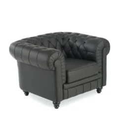 Sofa capitoné de recepción Chesterfield 1 plaza negro