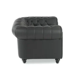 Sofa capitoné de recepción Chesterfield 1 plaza negro